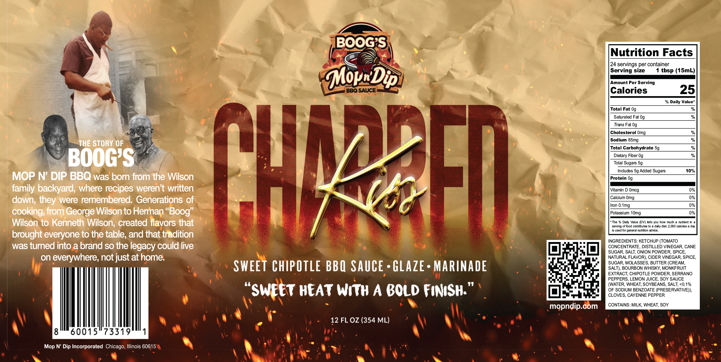 MopnDip Charred Kiss Label