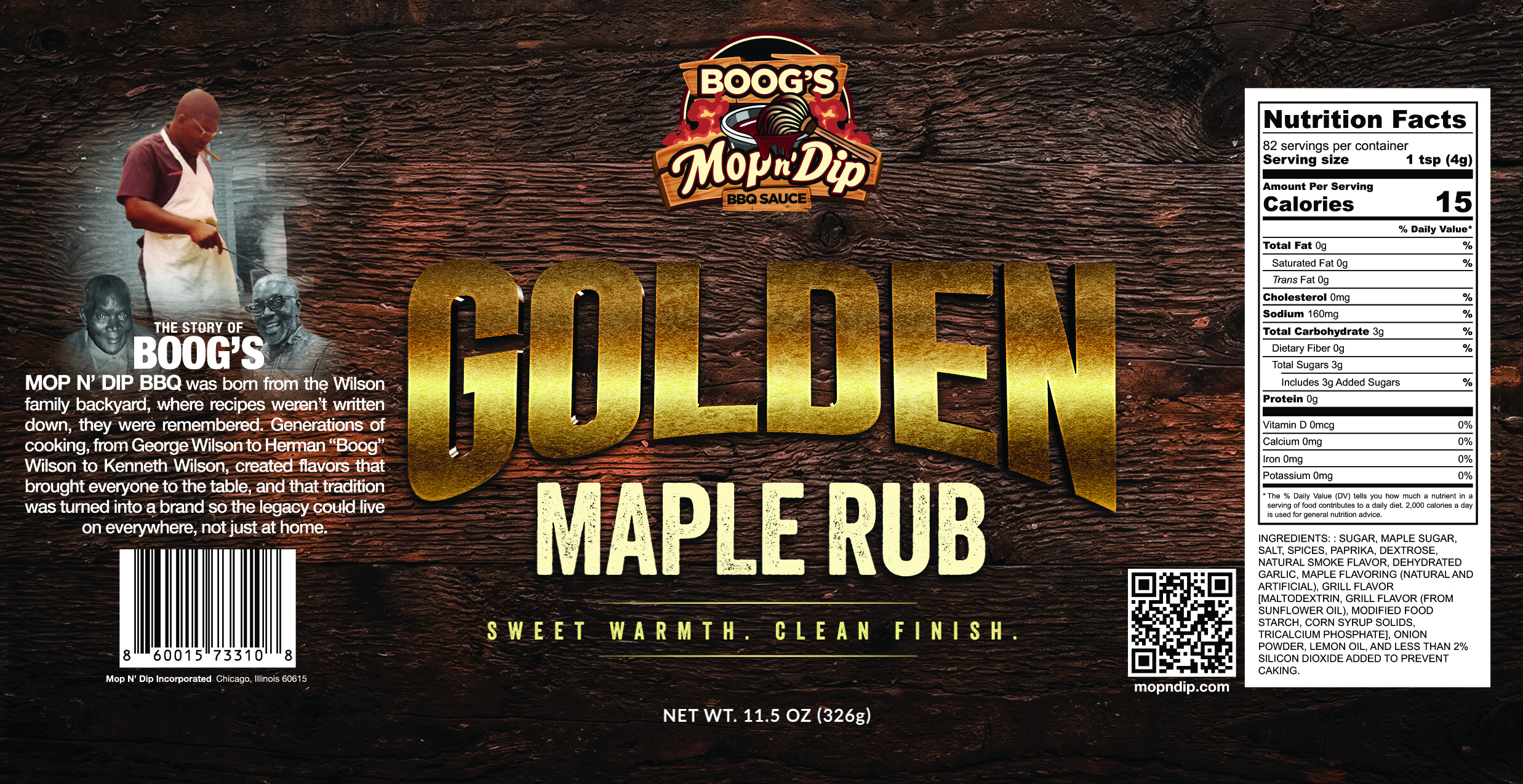 MopnDip Seasoning Golden Maple Label