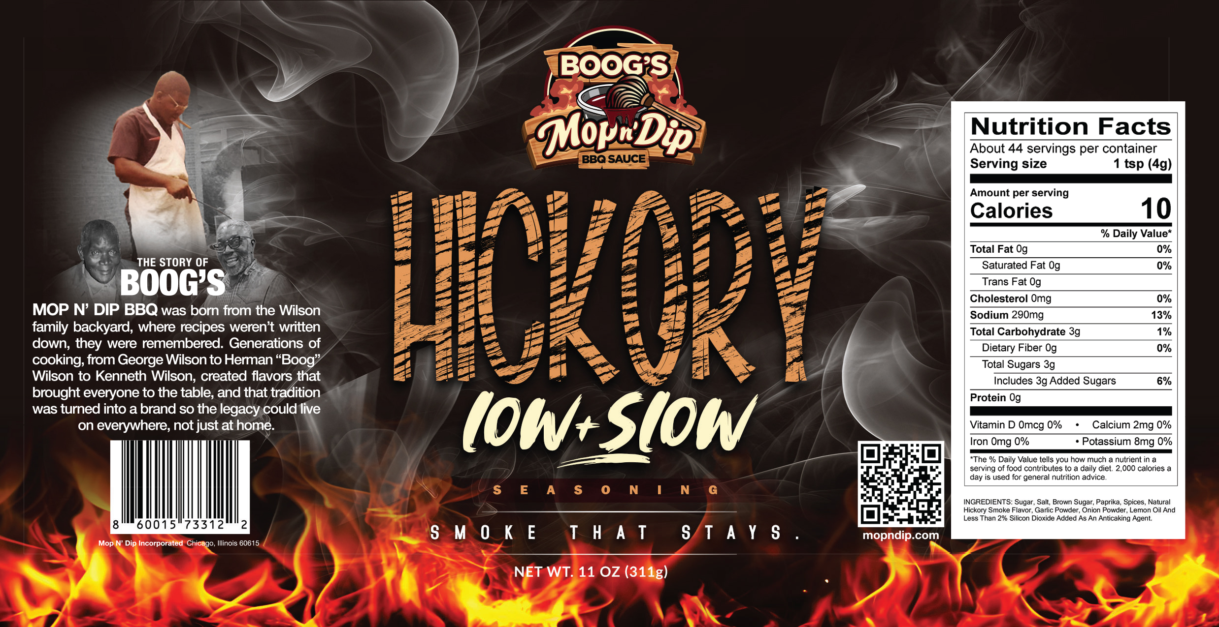 MopnDip Seasoning Hickory Low+Smoke Label